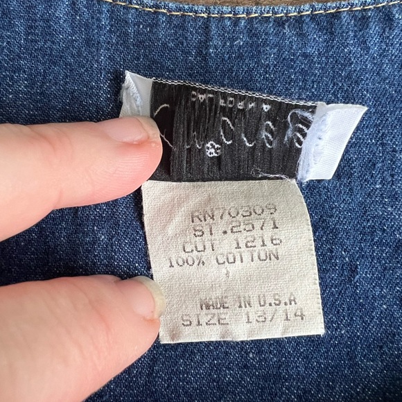 J Michelle Denim Dress Two Pockets Side Button Sleeveless Sz 13/14 Vintage USA - Picture 4 of 10